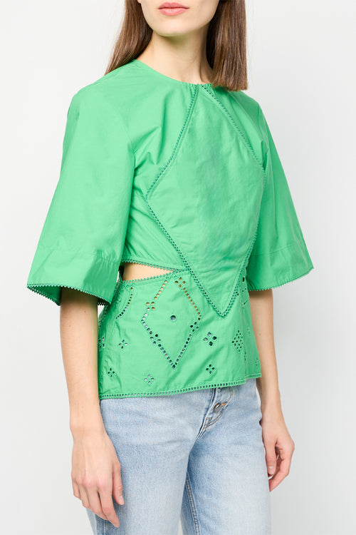 Blouse À Patch Broderie Anglaise - Kelly Green