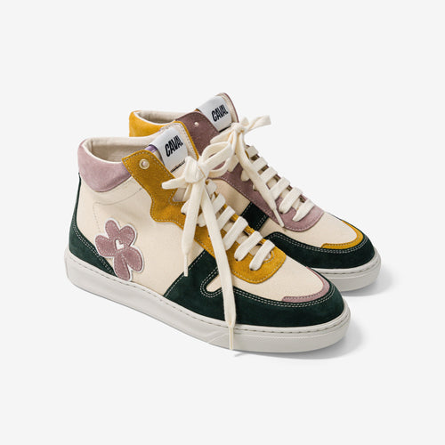Festive Flower Sneakers - Verde, Amarillo